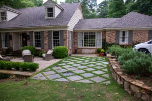 landscape enhancement Birmingham AL backyard transformation with patio and greenery